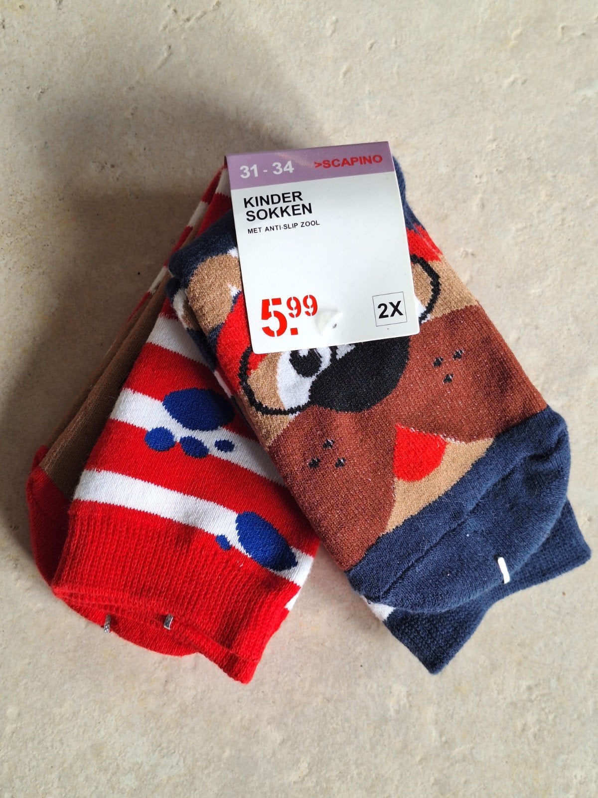 2 paar warme sokken 31-34  met anti slip zool, Jongen of Meisje, Nieuw, Ophalen of Verzenden, Scapino