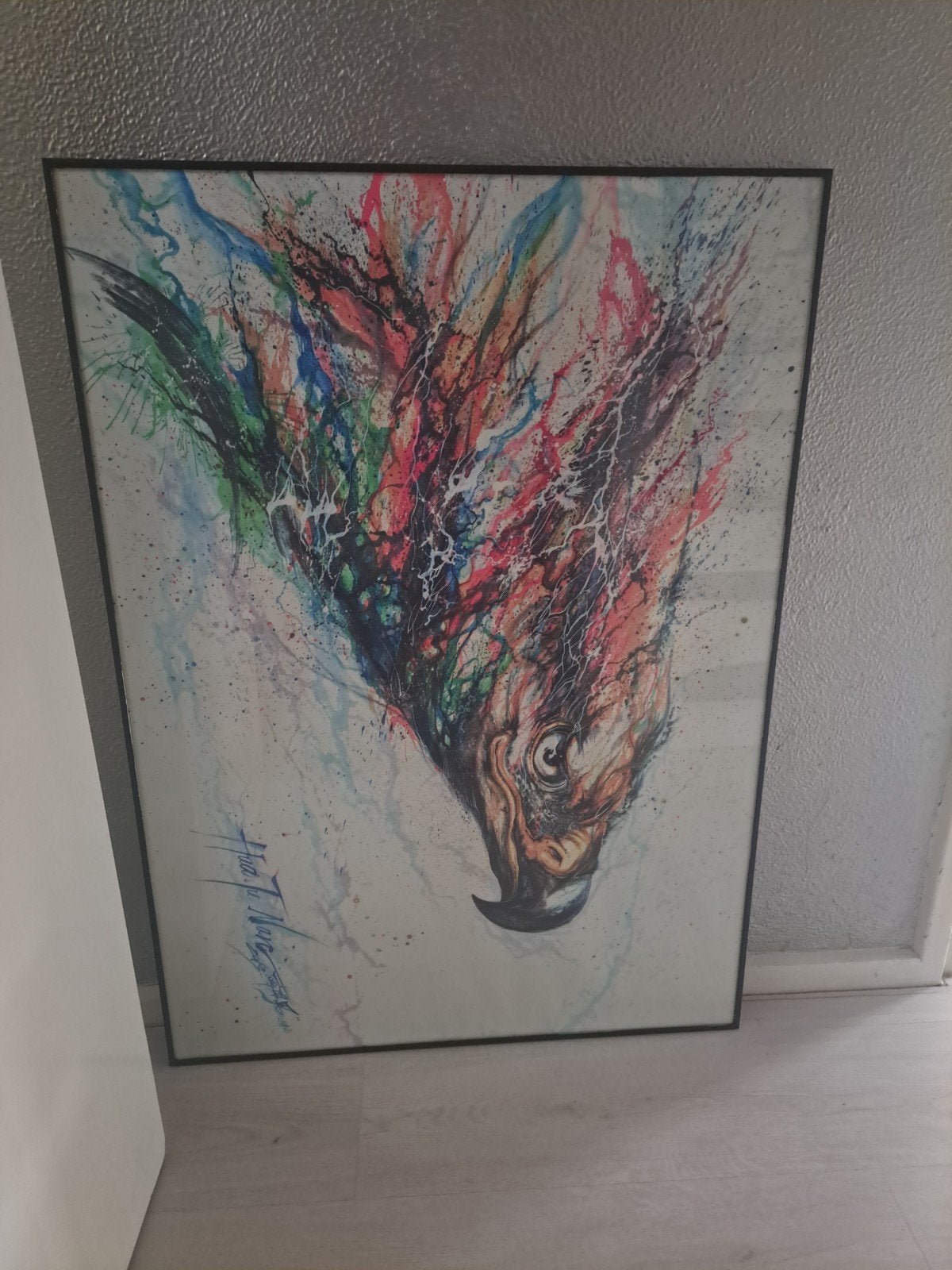 Abstracte Adelaar: Kleurrijk Kunstwerk, Ophalen, Acrylverf, Overige materialen, Dieren