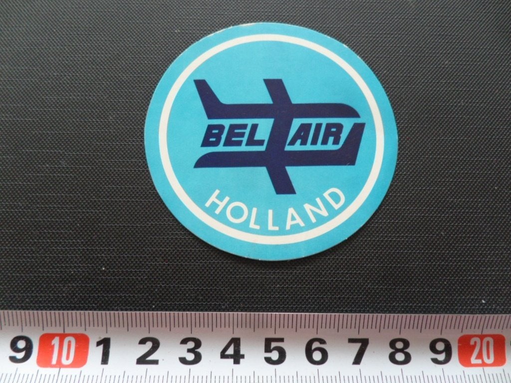 sticker vliegtuig logo belair bel air holland *, Ophalen, Zo goed als nieuw