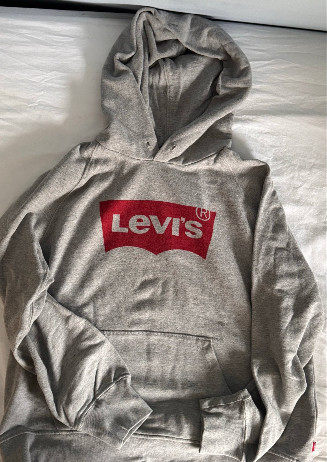 Levi's Hoodie Grijs L met Rood Logo - Touwtjes Ontbreken, Ophalen of Verzenden, Gedragen