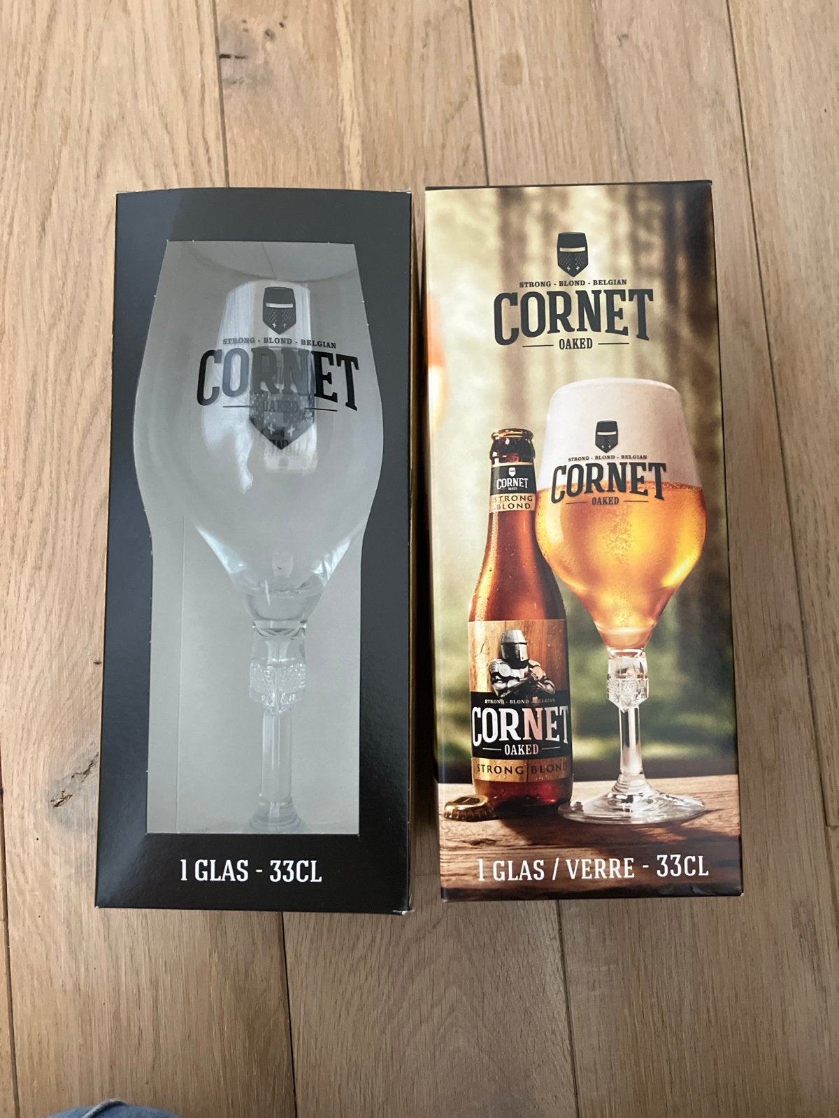 Cornet Oaked Bierglas 33cl - Nieuw in doos 2x, Ophalen, Nieuw, Overige merken, Glas
