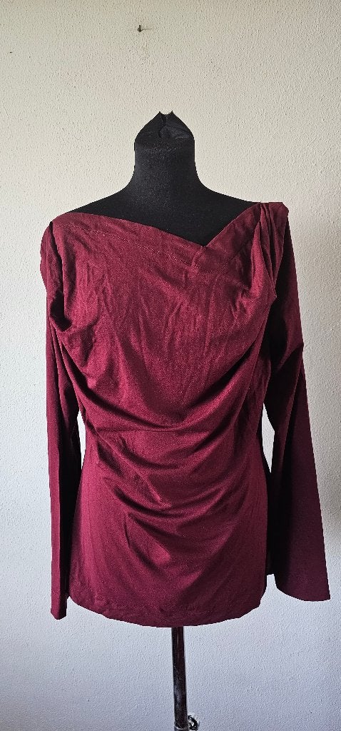 Donkerrood off-shoulder shirt, maat XL (13525), Kleding | Dames, Maat 46/48 (XL) of groter, Ophalen of Verzenden, Lange mouw, Rood