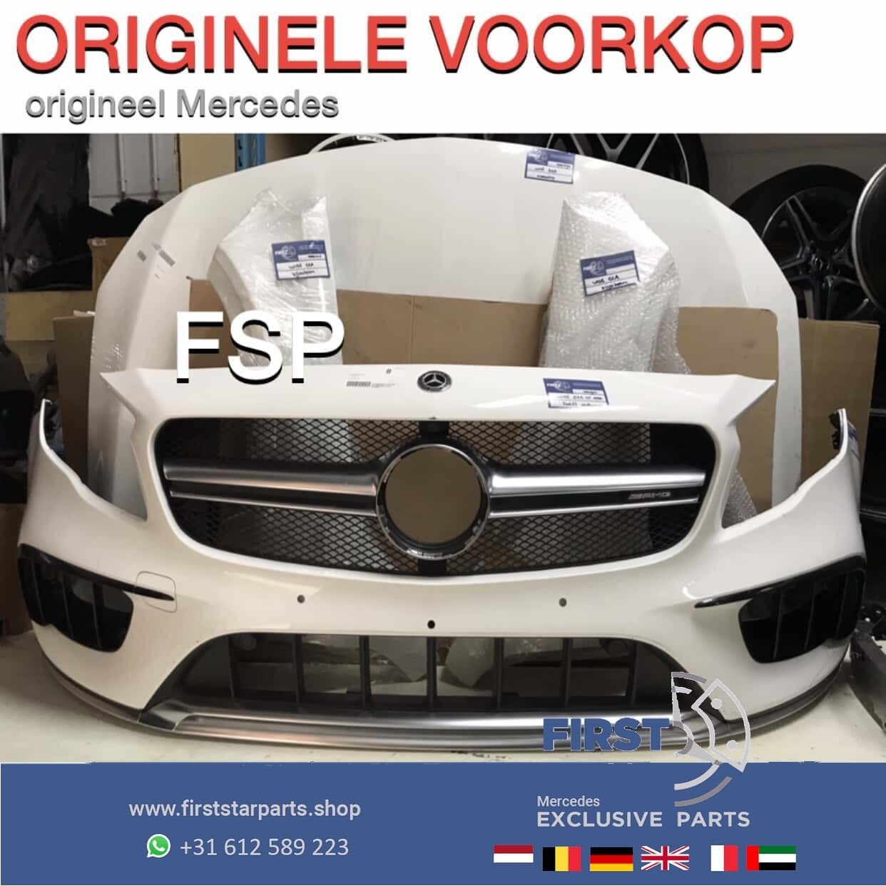 W156 GLA 45  FACELIFT AMG VOORKOP WIT Mercedes 2016-2020 ORI, Auto-onderdelen, Gebruikt, -, Voor, Ophalen of Verzenden