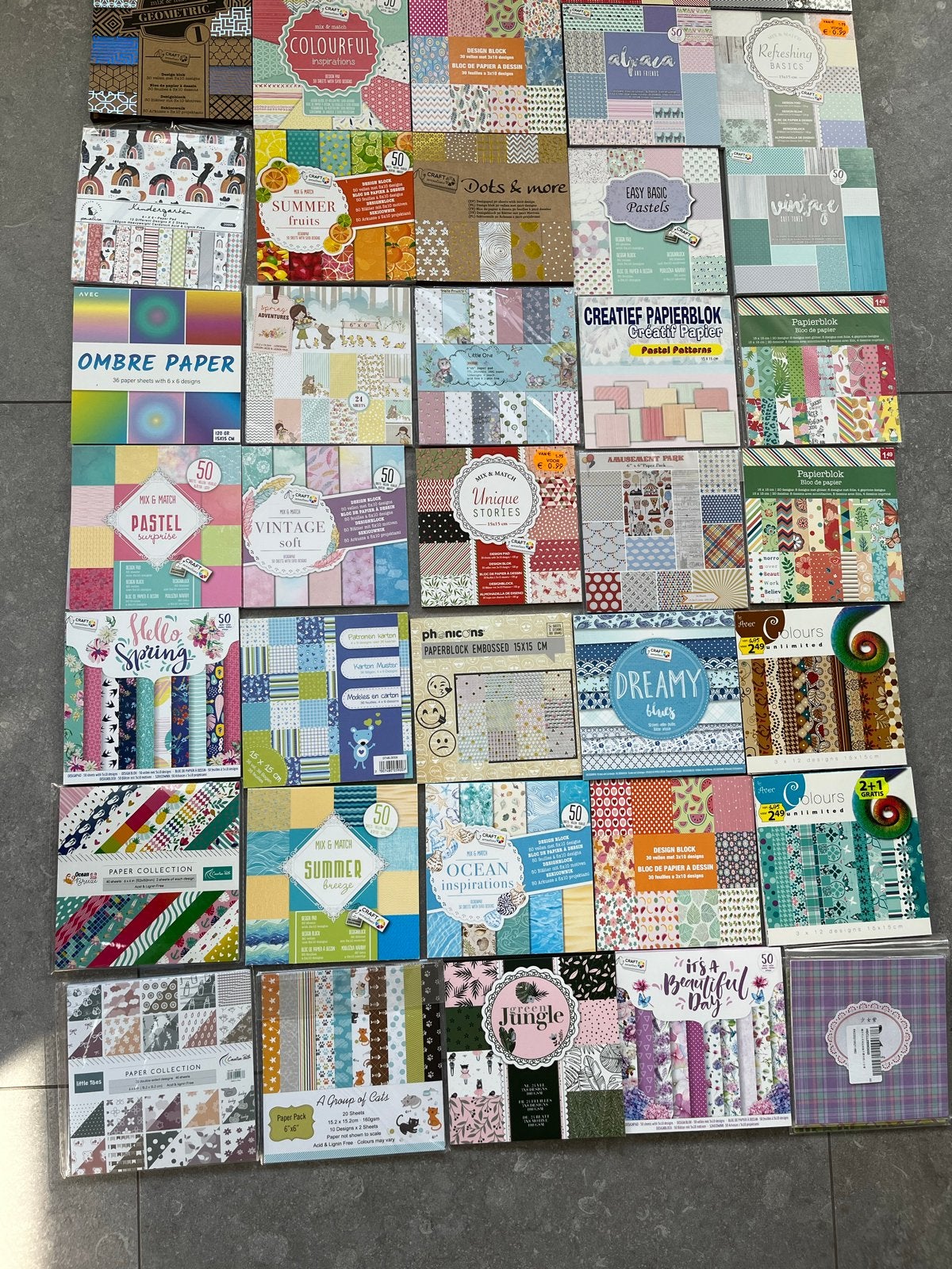 Grote collectie nieuwe hobby papier blokjes, Nieuw, Meerkleurig, Ophalen of Verzenden, Papier of Karton