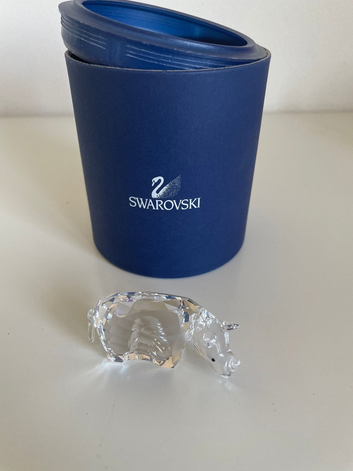 Swarovski Neushoorn Kristal Figuur met Originele Doos, Ophalen of Verzenden, Zo goed als nieuw, Figuurtje