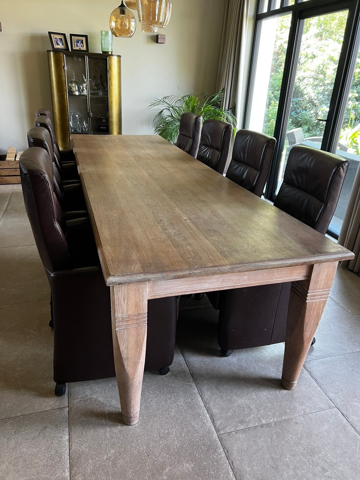 Mooie grote eiken eettafel, Huis en Inrichting, Ophalen, Zo goed als nieuw