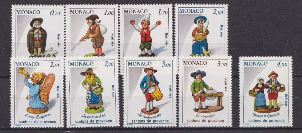 Monaco 1984; Kerst (Kribbefiguren), Michel 1653/61.** PF., Ophalen of Verzenden, Monaco, Postfris