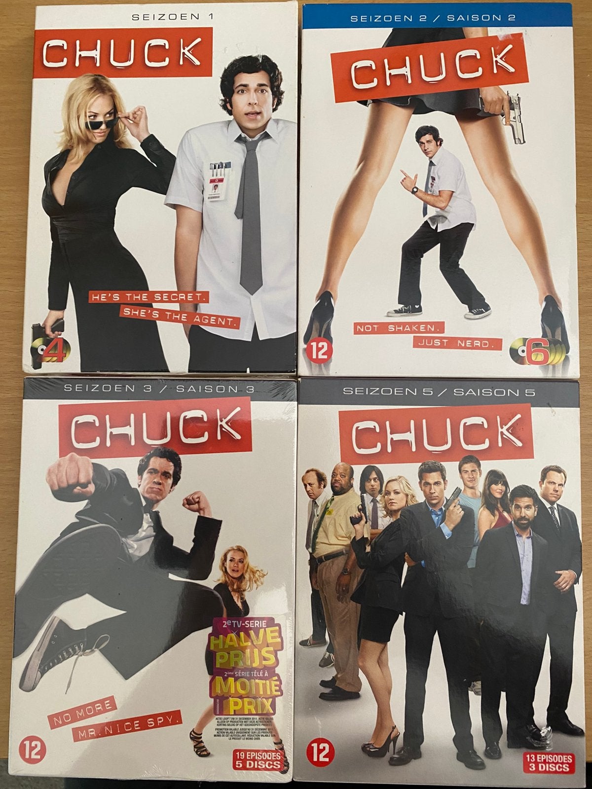 Chuck (Seizoen 1-2-3-5), Cd's en Dvd's, Dvd's | Tv en Series, Seizoen 5, Engels, Nederlands, Ophalen of Verzenden