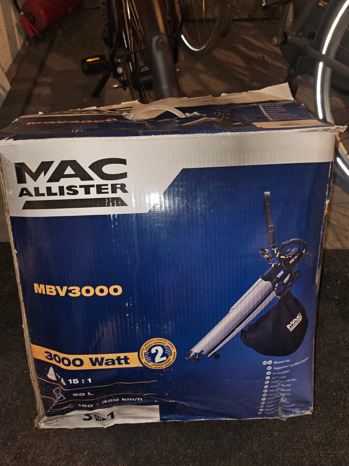 MAC ALLISTER MBV3000 Bladblazer/Bladzuiger 3000W 3-in-1, MAC ALLISTER, Met opvangzak, Handgedragen, Nieuw