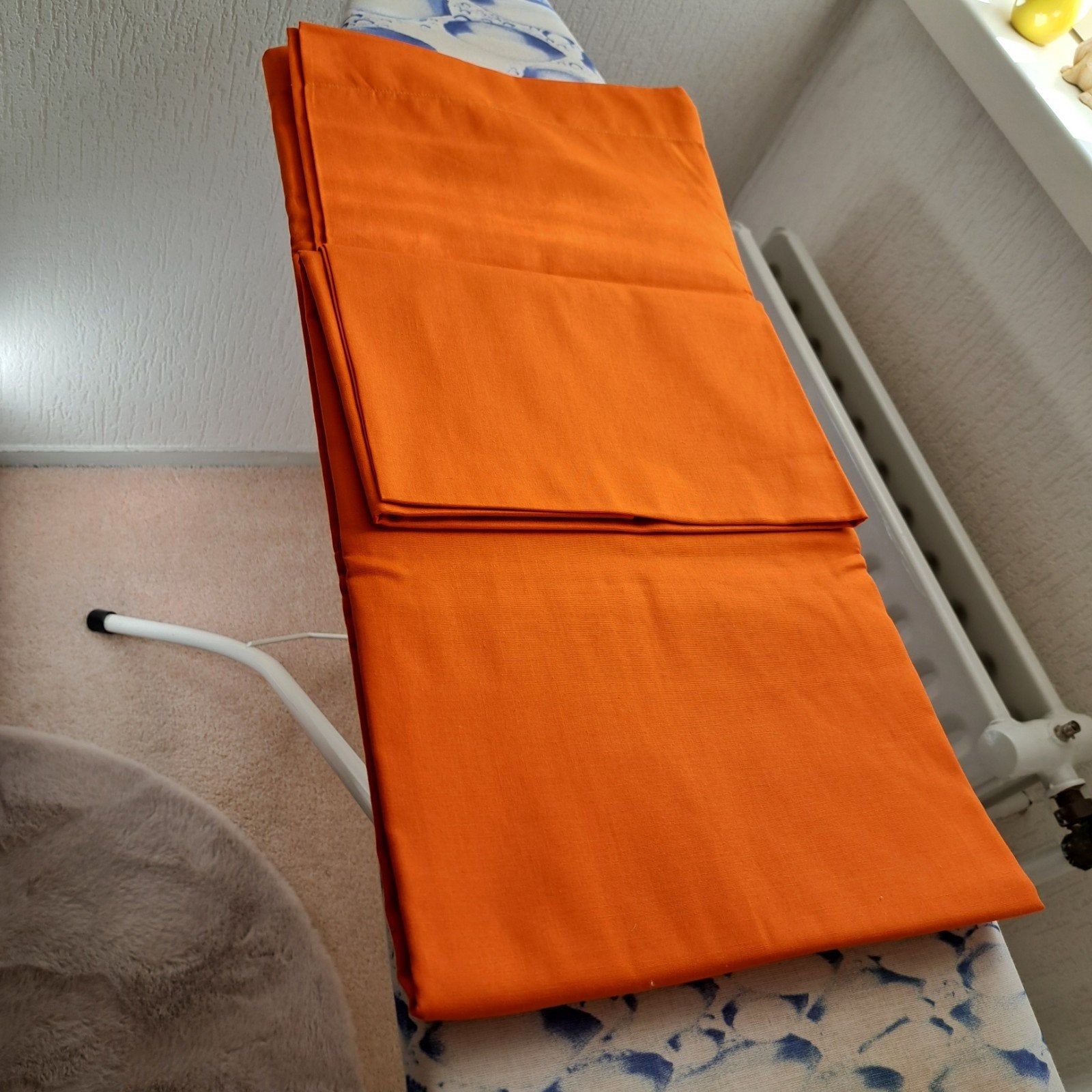 (r) Retro gordijn fel oranje, Ophalen, 150 cm, Oranje, Zo goed als nieuw
