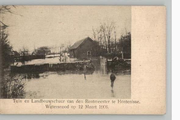 Hontenisse Watersnood 1906 - Zeldzame Oude Ansichtkaart, Verzamelen, Ansichtkaarten | Nederland, Ophalen of Verzenden, Voor 1920
