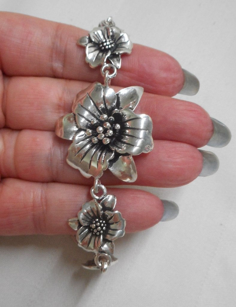 Prachtige zilveren verstelbare botanische armband nr.1561, Sieraden, Tassen en Uiterlijk, Armbanden, Verzenden, Zo goed als nieuw