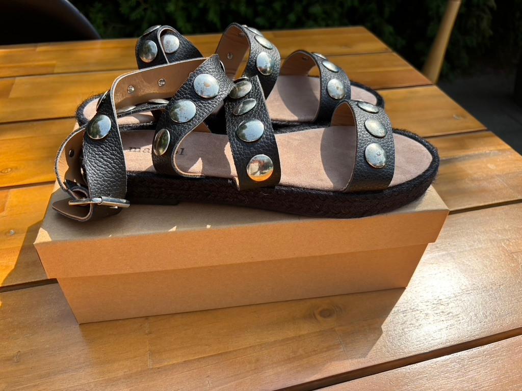 Maypol 'Buffalo Black Midas' Sandalen | Handmade | Maat 39, Maypol, Maypol, Maypol, Zwart