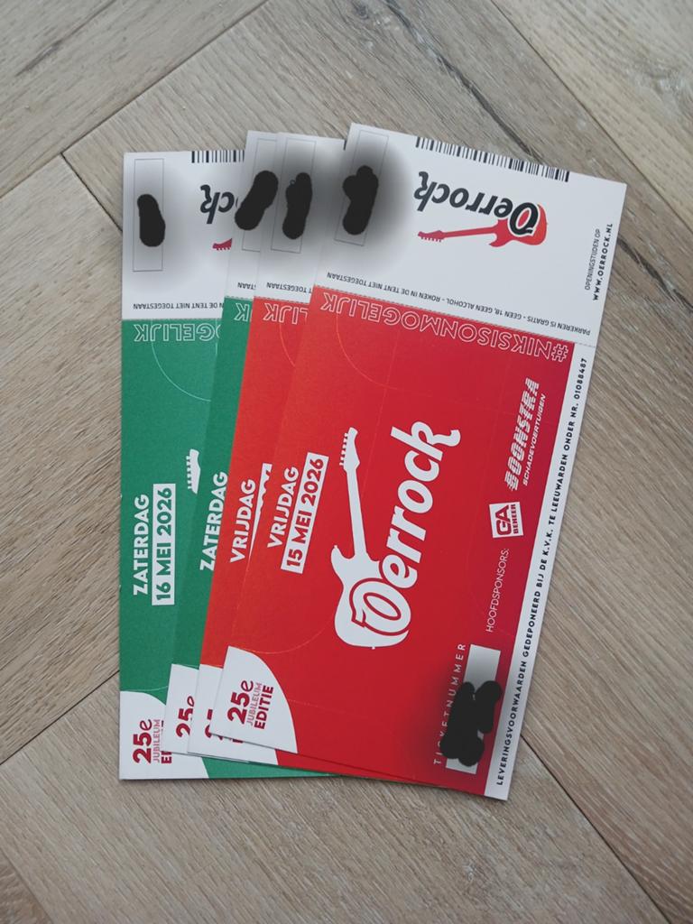 2 Oerrock kaarten voor vrijdag en 2 kaarten voor zaterdag, Twee personen