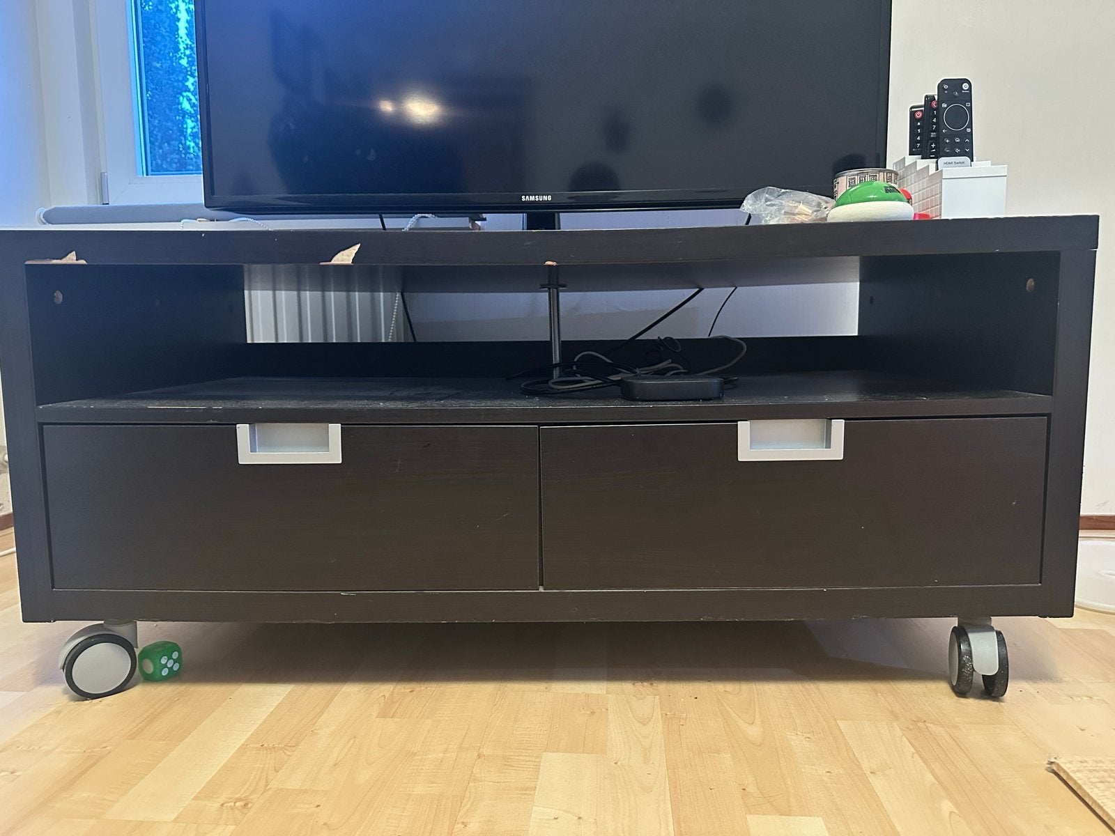 TV-meubel met lades en wieltjes - 120x60x55cm, Ophalen, Gebruikt, 100 tot 150 cm, Minder dan 100 cm