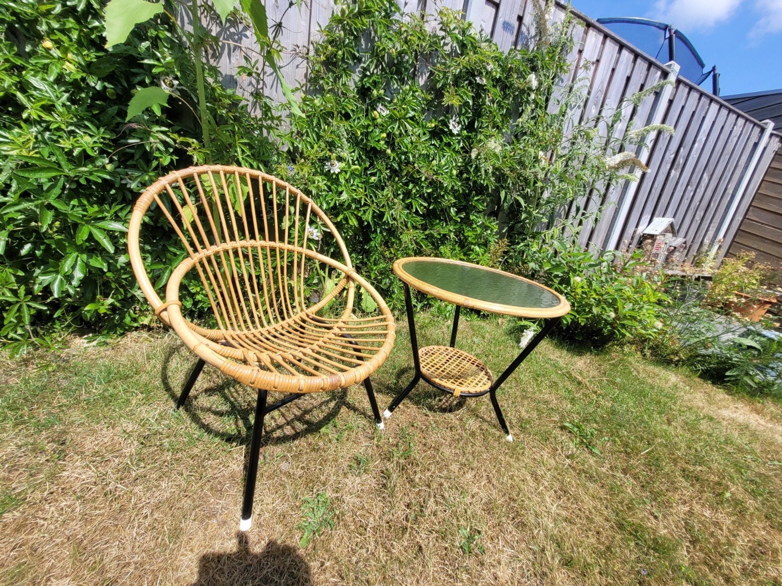 Rotan Rohe Noordwolde set tafel en stoel!, Overige materialen, Minder dan 55 cm, Gebruikt, Ophalen