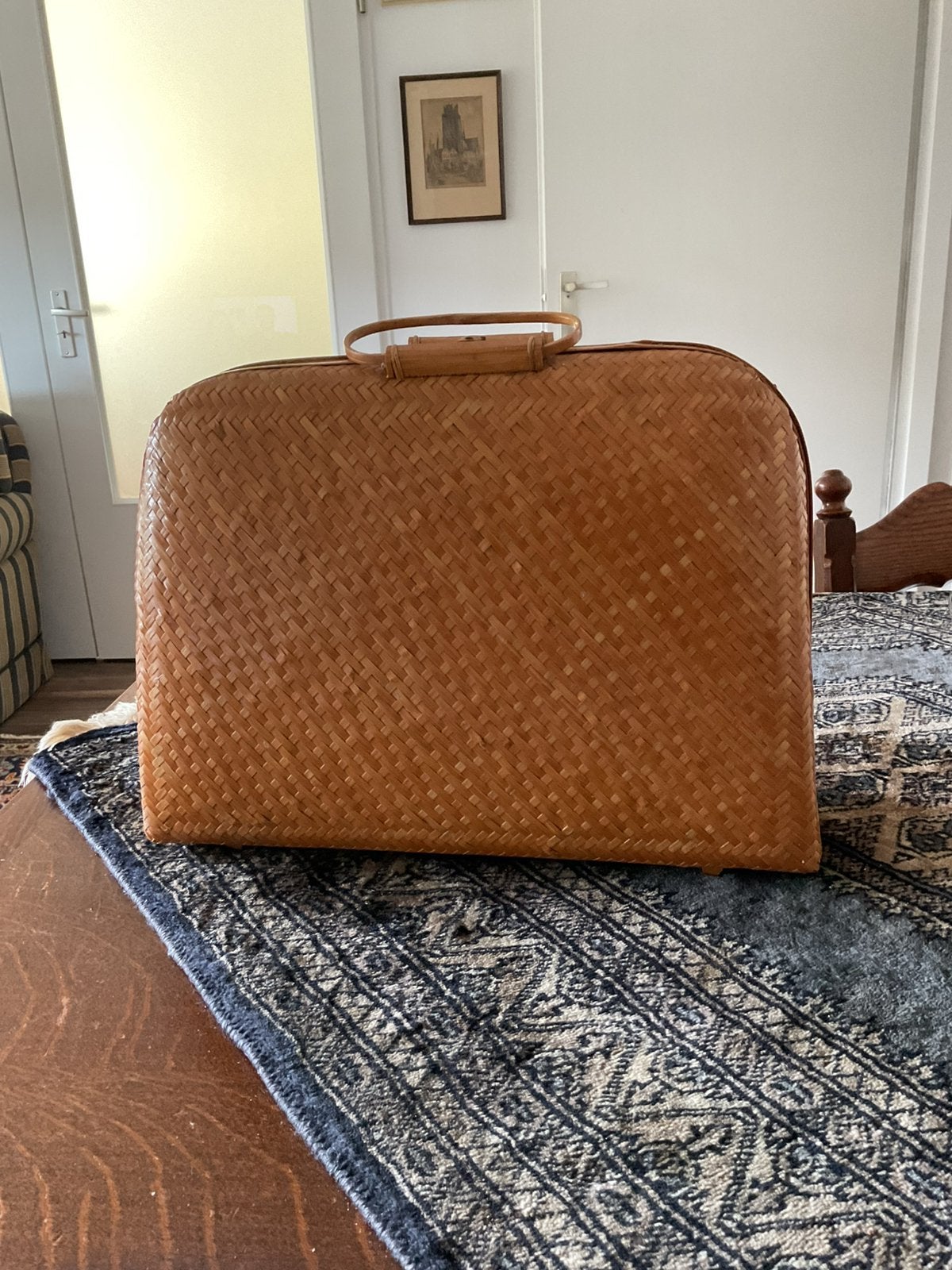 Vintage bamboe tas, Ophalen of Verzenden, Gebruikt, Overige typen
