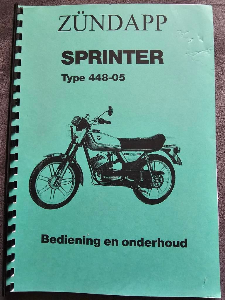 ZÜNDAPP SPRINTER BEDIENING EN ONDERHOUD A4 FORMAAT, Fietsen en Brommers, Handleidingen en Instructieboekjes, Gebruikt, Ophalen of Verzenden