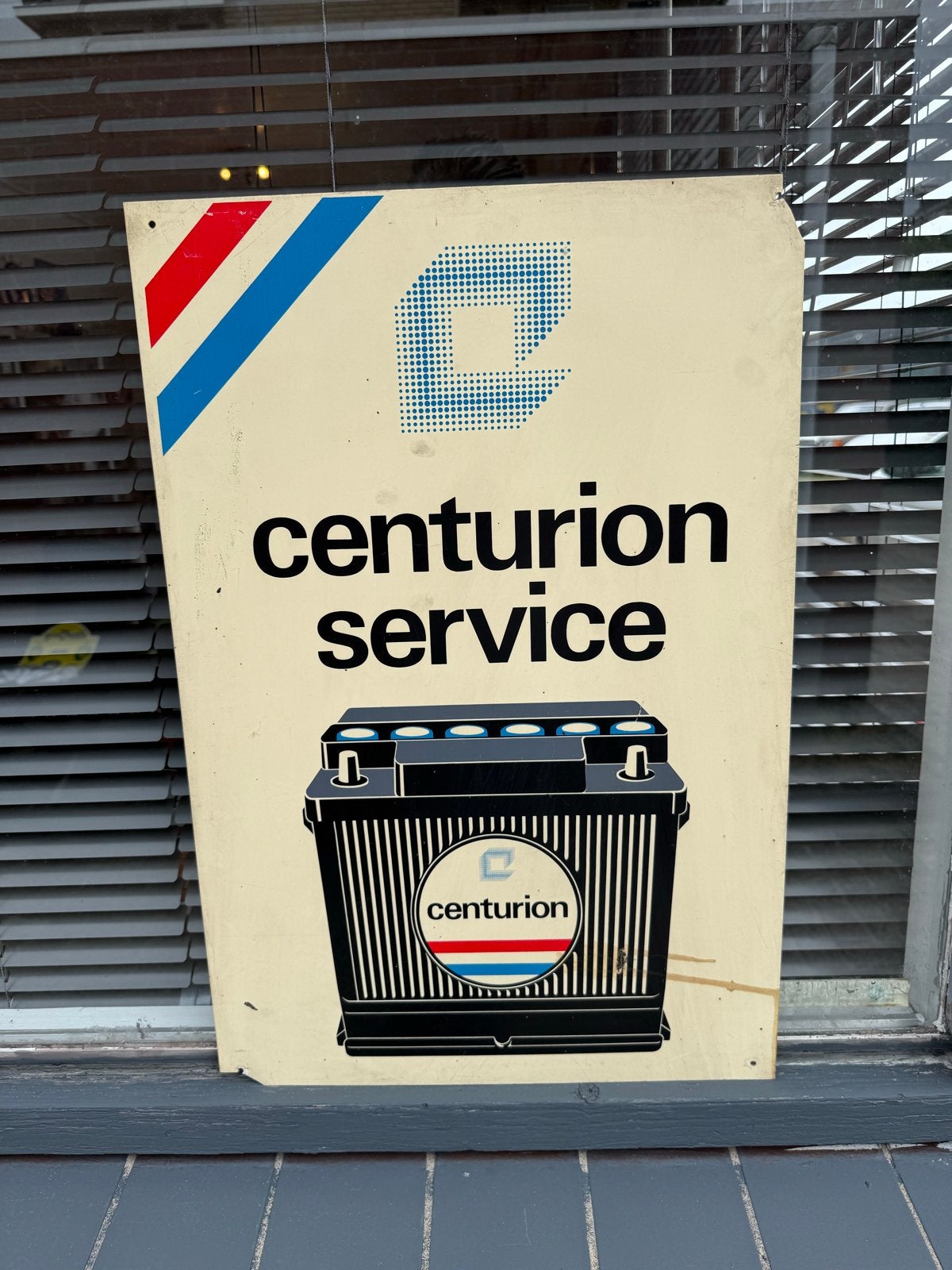 Vintage Centurion Service Reclamebord - Accu's, Reclamebord, Gebruikt, ., Ophalen of Verzenden
