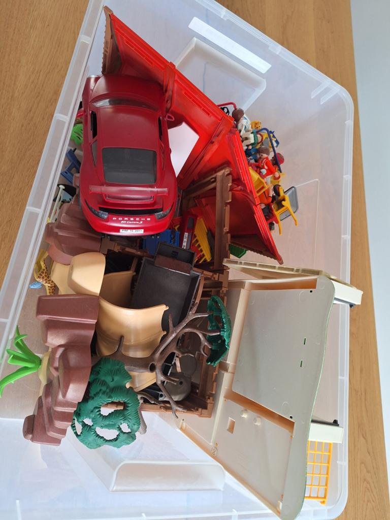 Grote doos met Playmobil en Porsche speelgoed, Ophalen, Gebruikt, Jongen of Meisje