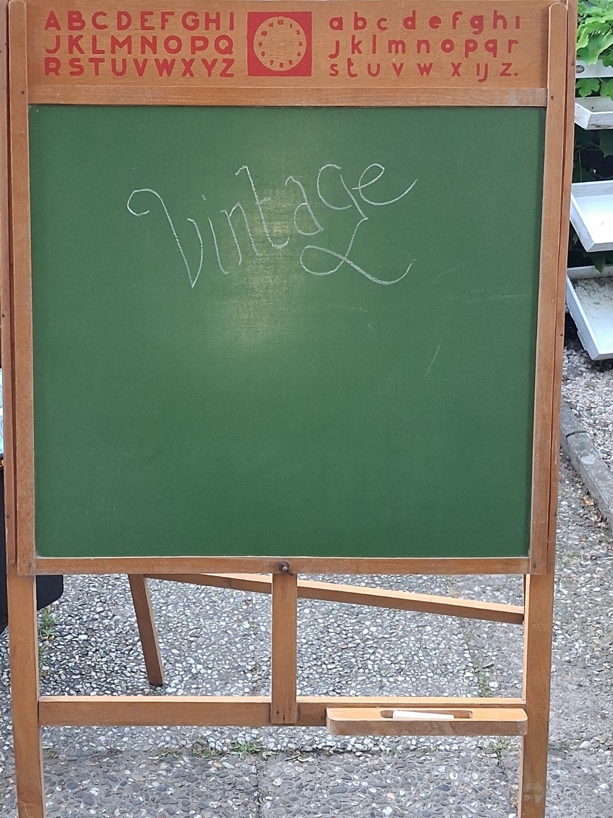 Vintage Schoolbord met Alfabet en Klok - Decoratief, Ophalen, Overige thema's