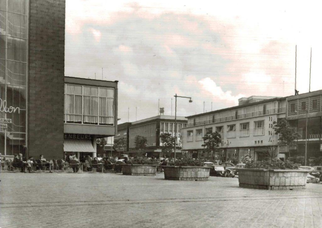 1955 ROTTERDAM Beursterras en Beursplein, Verzenden, 1940 tot 1960, Ongelopen, Zuid-Holland