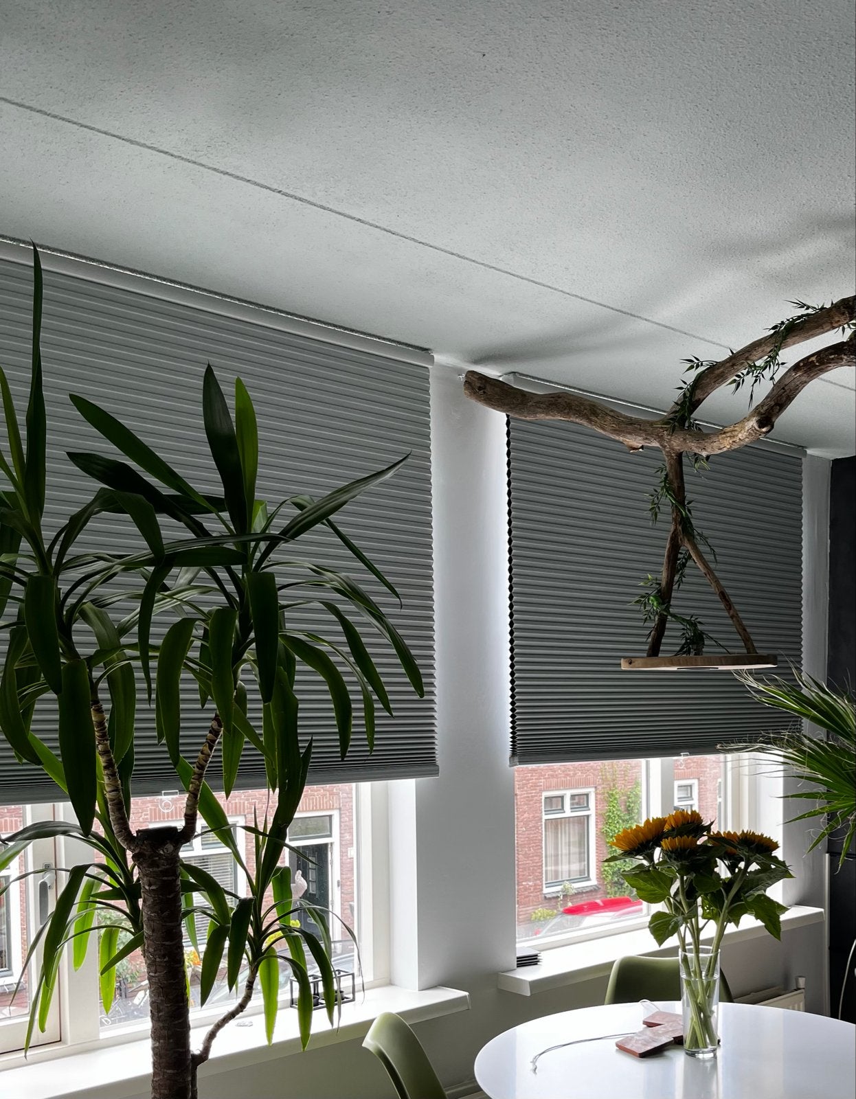 Stijlvolle plisségordijnen - wit - Set van 2, Huis en Inrichting, Stoffering | Gordijnen en Lamellen, Ophalen, Verduisterend, Wit