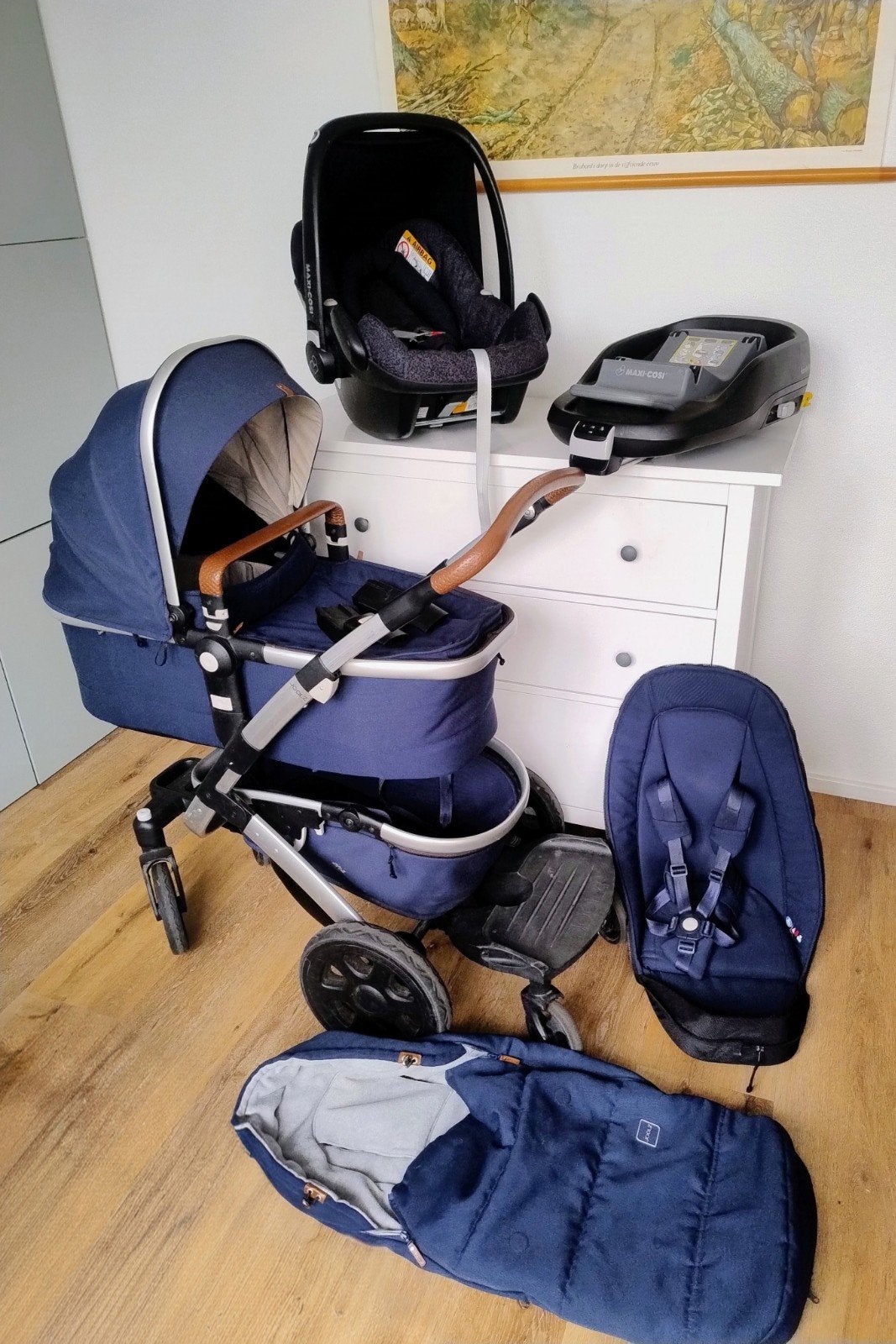 Joolz Geo 2 Kinderwagen Complete 3-in-1 Set Blue, Ophalen, Gebruikt, Met autostoeltje