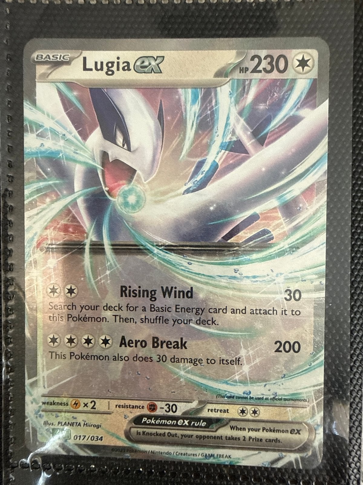Lugia ex Pokémon kaart 017/034 - Basic HP230, Ophalen of Verzenden, Zo goed als nieuw, Losse kaart