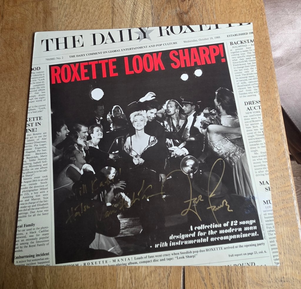 Roxette look sharp lp gesigneerd, Cd's en Dvd's, Pop, Ophalen of Verzenden, Zo goed als nieuw, Gesigneerd
