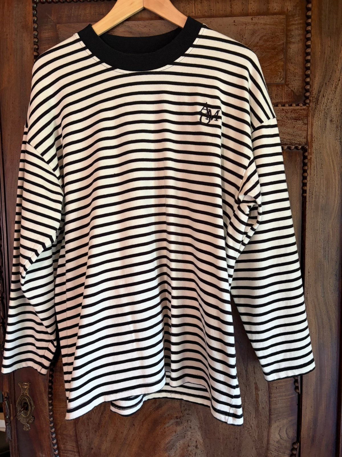 AMO Breton Striped Longsleeve T-Shirt, Kleding | Dames, T-shirts, Ophalen of Verzenden, Zo goed als nieuw, Zwart, Lange mouw