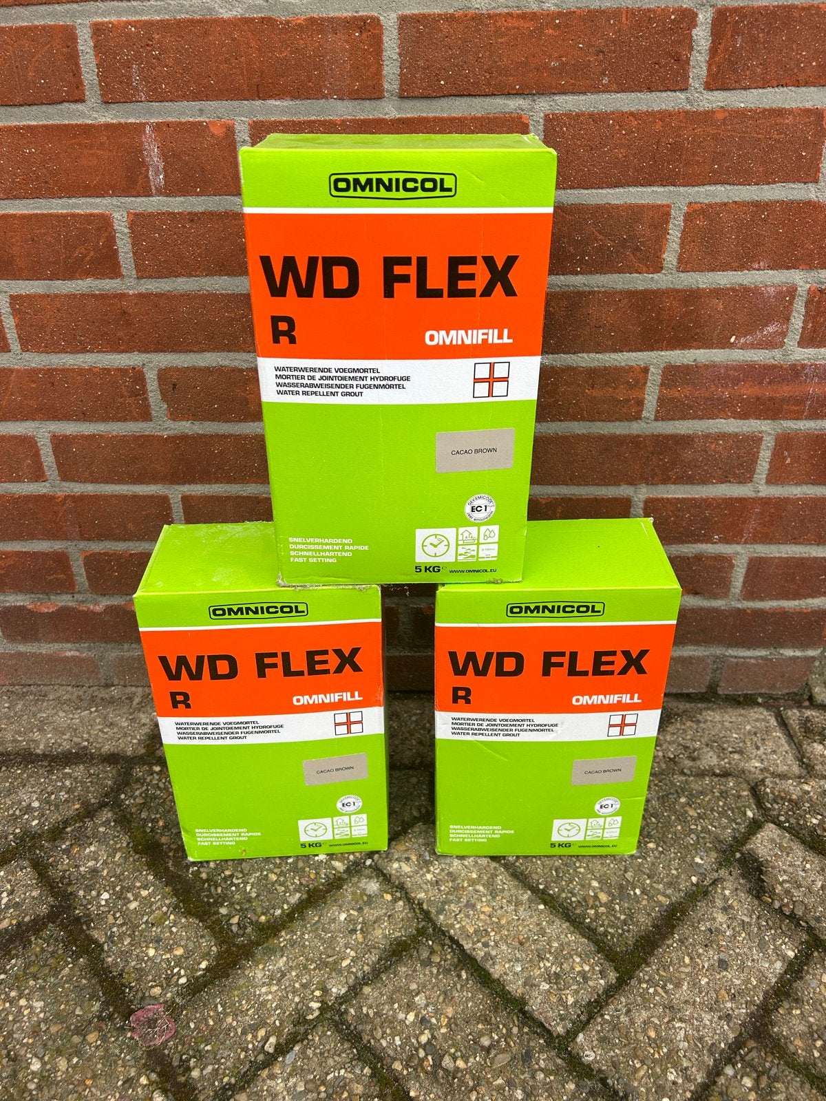 Omnicol WD Flex R voegmortel Cacao Brown 3x 5kg, Overige materialen, Wandtegels, Nieuw, Ophalen of Verzenden