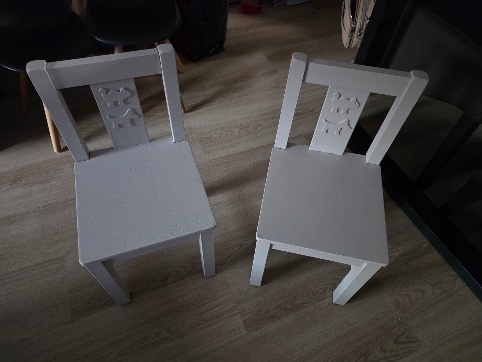 2 beige geverfde IKEA kinderstoeltjes, Ophalen, Gebruikt, Stoel(en)