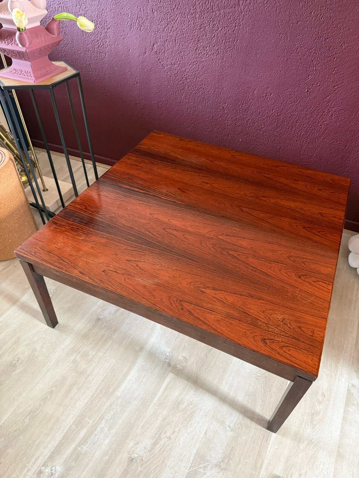 Fristho palissander salon tafel, Ophalen, 100 tot 150 cm, 50 tot 100 cm, Zo goed als nieuw
