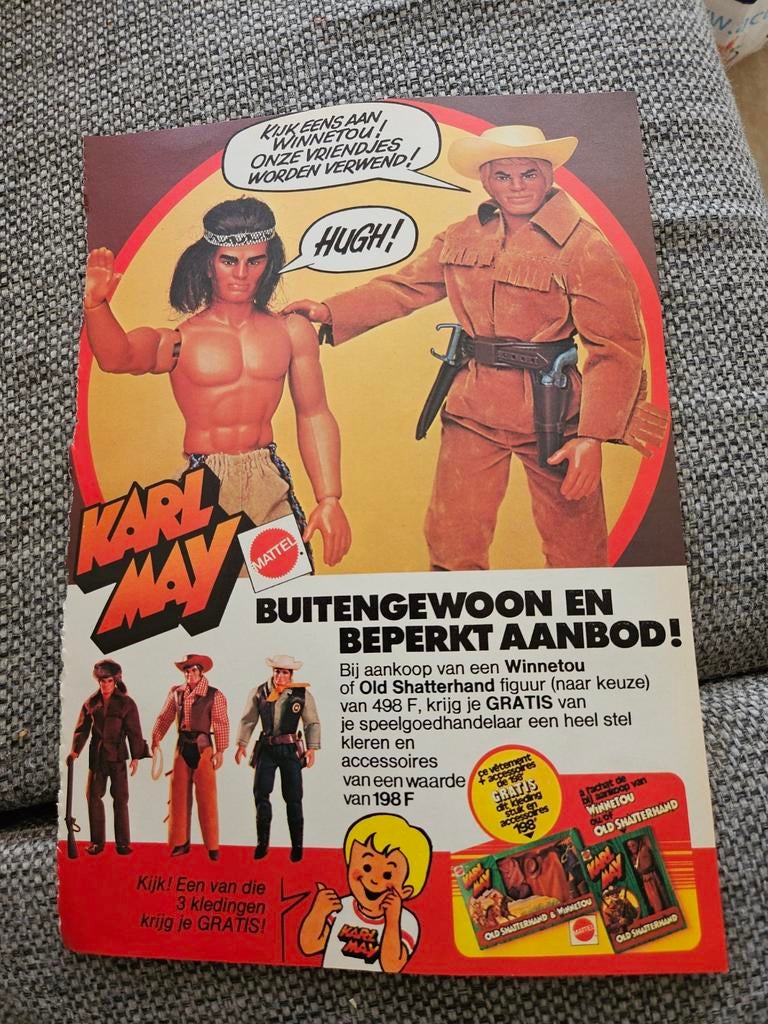 Karl May Mattel Winnetou Old Shatterhand reclame, Ophalen of Verzenden, Pop