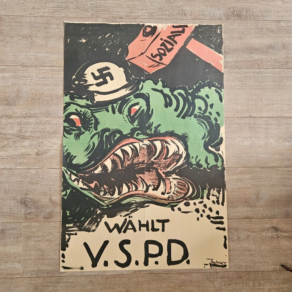 Historische Duitse verkiezingsposter V.S.P.D. (1932), Verzamelen, Ophalen of Verzenden, A1 t/m A3, Overige onderwerpen, Rechthoekig Staand