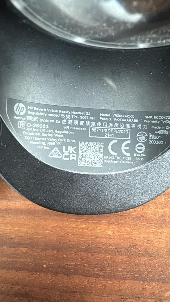 HP Reverb Virtual Reality Headset G2 VR-bril, Ophalen, Gebruikt, VR-bril, Overige platformen