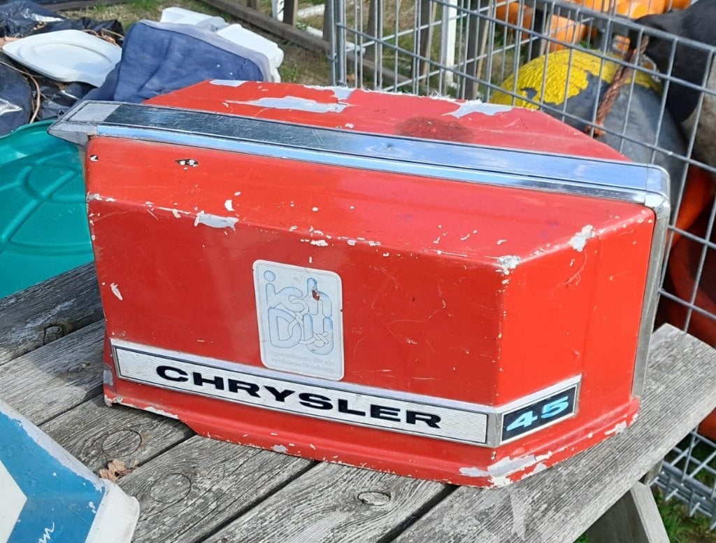 vintage 1971 Chrysler 45pk motorkap, Watersport en Boten, Ophalen of Verzenden, Gebruikt, Motor en Techniek