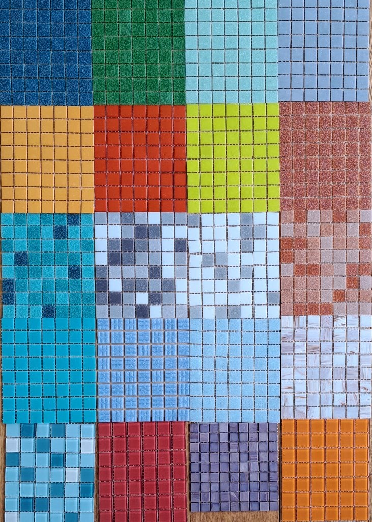 Glas mozaïek, vanaf 1,00 p 1/4 matje, in vele tinten, 2x2cm, Nieuw, Meerkleurig, Ophalen of Verzenden, Knutselmateriaal