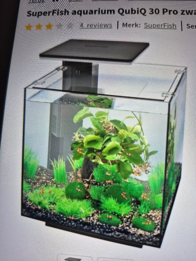 Super Fish Qubic 30 pro LED aquarium zwart, Ophalen, Zo goed als nieuw, Leeg aquarium, Superfish