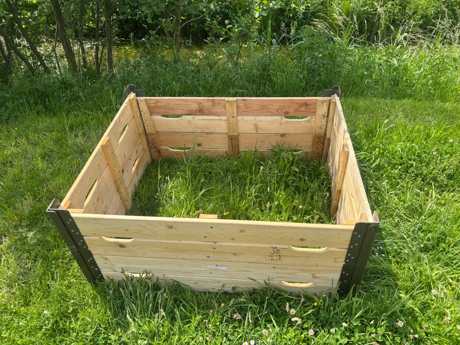 Palletranden als moestuinbakken - 2 rijen hoog, Tuin en Terras, Bloembakken en Plantenbakken, Ophalen, Gebruikt, 100 cm of meer