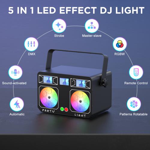 DJLicht mini 5 in 1 met UV - Laser - Stroboscoop, Geluidgestuurd, ., Nieuw, Ophalen of Verzenden