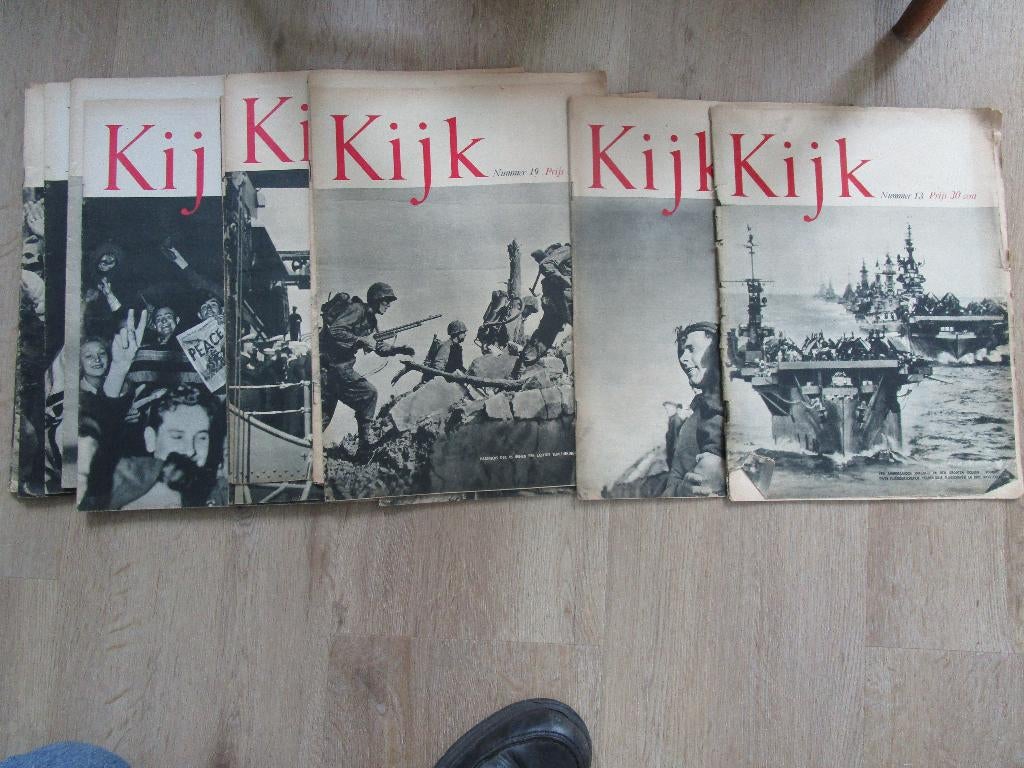 31 2e wereldoorlog tijdschriften(Kijk) en 5 jaren 50 Spiegel, Verzamelen, Verzenden, Overige soorten, Nederland, Boek of Tijdschrift