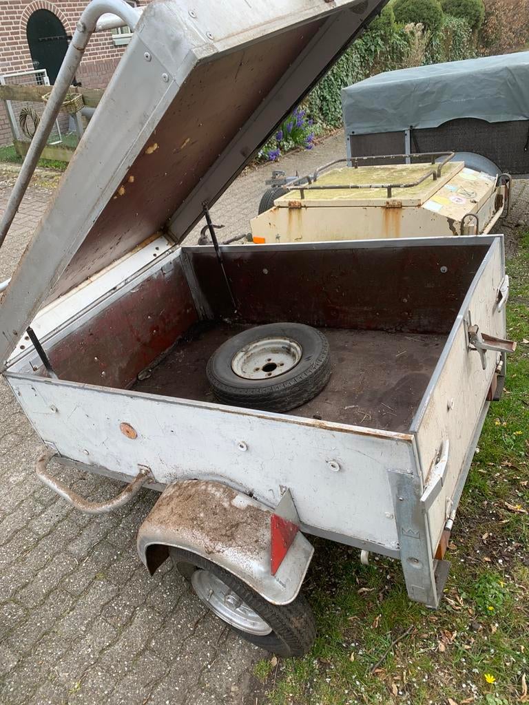 2 x bagagewagen aanhanger aanhangwagen karretje opknappers!, Auto diversen, Ophalen, Gebruikt