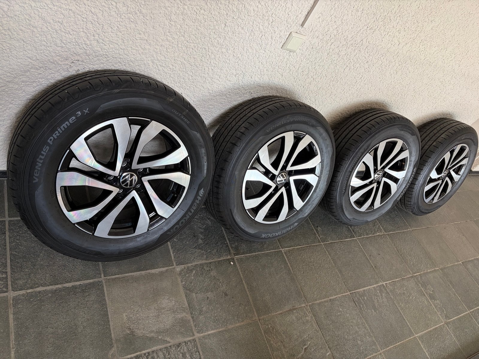 Originele VW Tiguan 17 inch BBS velgen met Hankook zomerband, Ophalen, Banden en Velgen, 17 inch, Terreinwagen