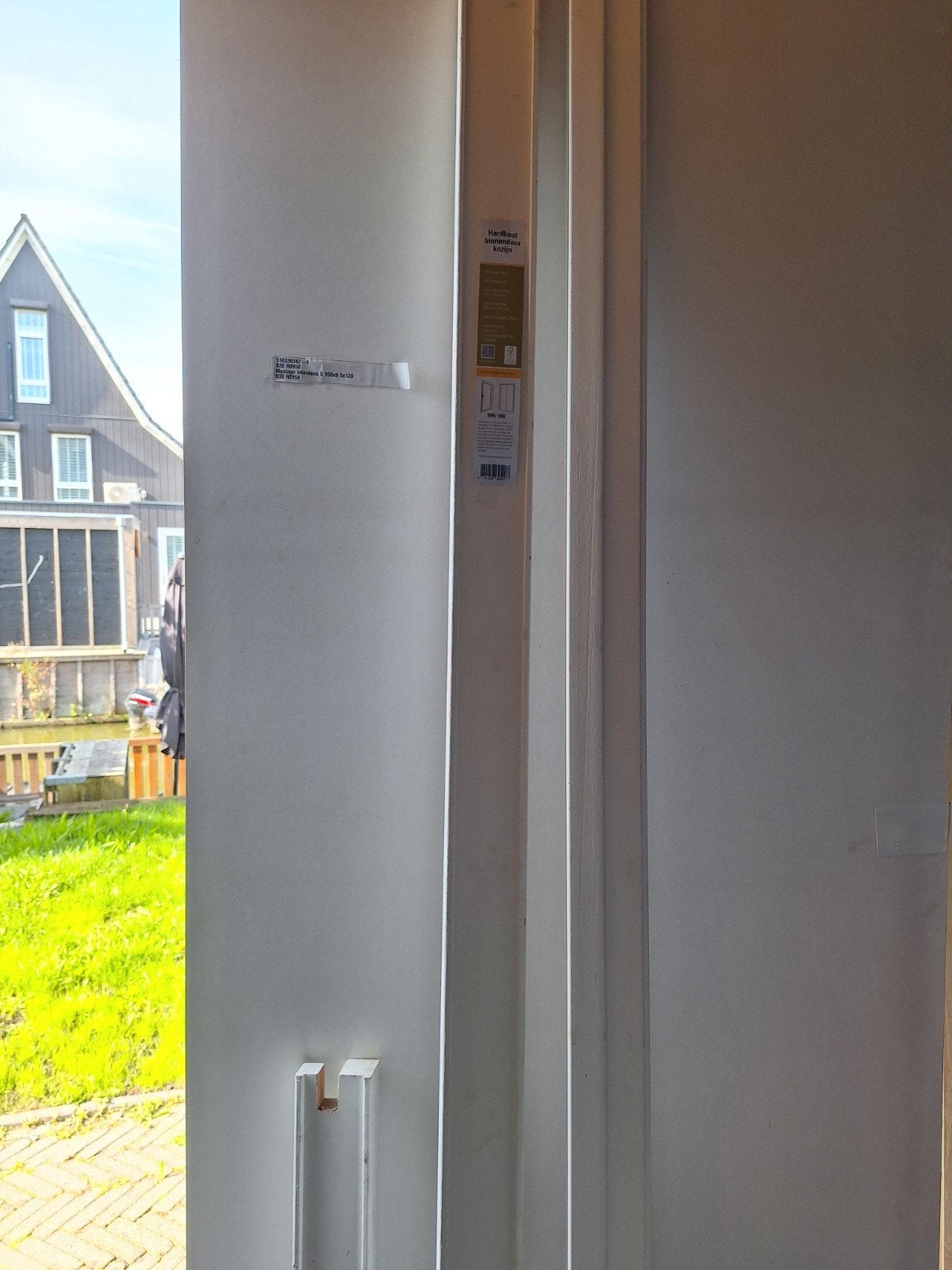 Brandwerende hardhouten binnendeur met kozijn en latei, Doe-het-zelf en Verbouw, Ophalen, 80 tot 100 cm, 215 cm of meer, Binnendeur