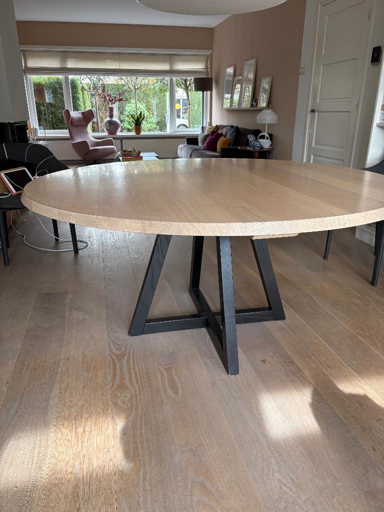 Ronde eettafel, Huis en Inrichting, Tafels | Eettafels, Ophalen, 50 tot 100 cm, 150 tot 200 cm, Zo goed als nieuw