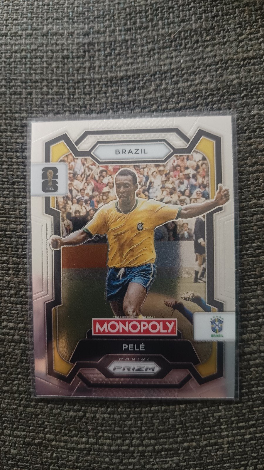 Panini Prizm Monopoly Pelé Brazil Voetbal kaart, Ophalen of Verzenden, Zo goed als nieuw, Buitenlandse clubs, Spelerskaart