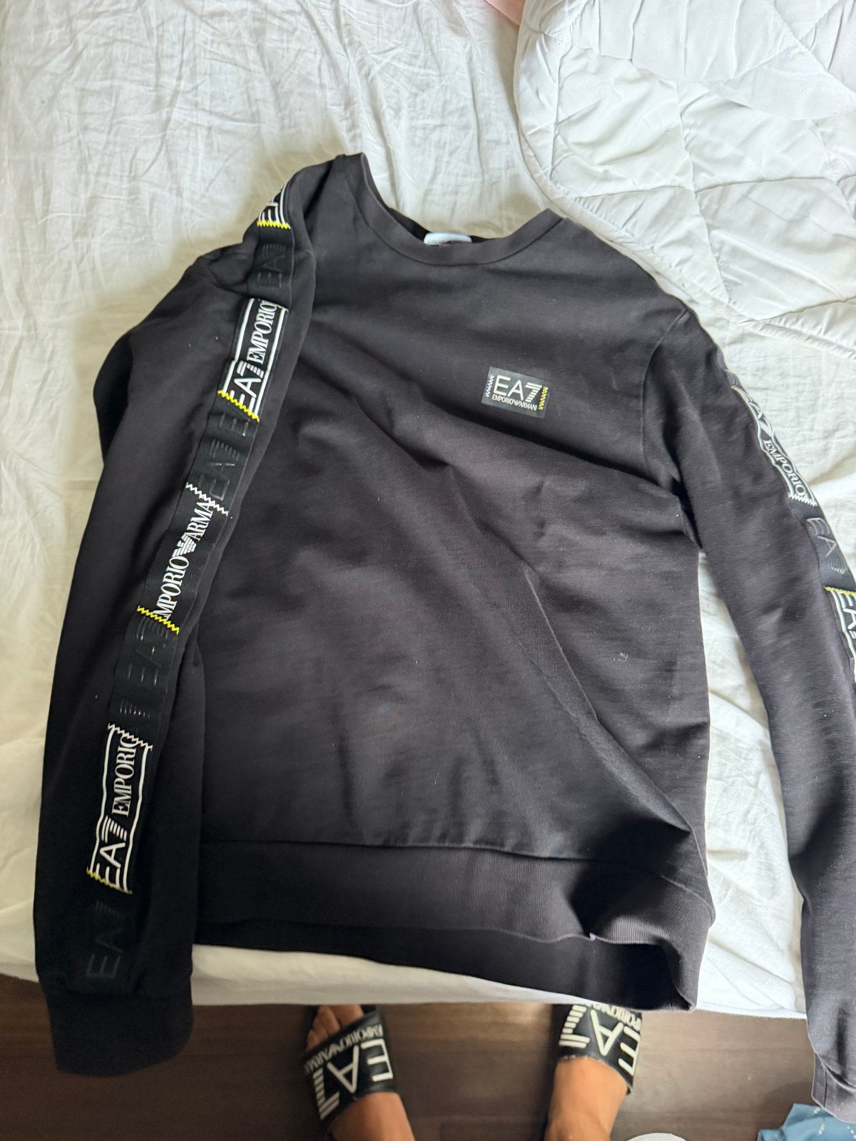 EA7 Emporio Armani Trui Zwart met Logo op Mouw, Ophalen, Zo goed als nieuw, Overige maten, Zwart
