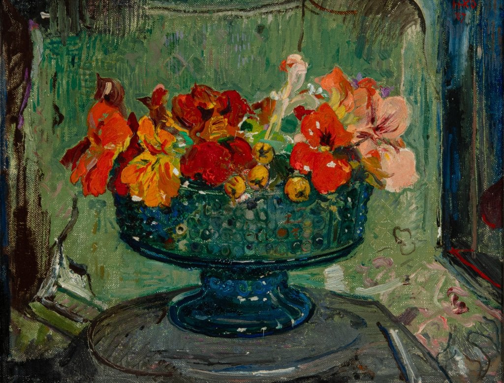 Origineel werk Harm Kamerlingh Onnes (1893-1985) - Olieverf, Ophalen of Verzenden, Handgeschilderd, Olieverf, Bloemen
